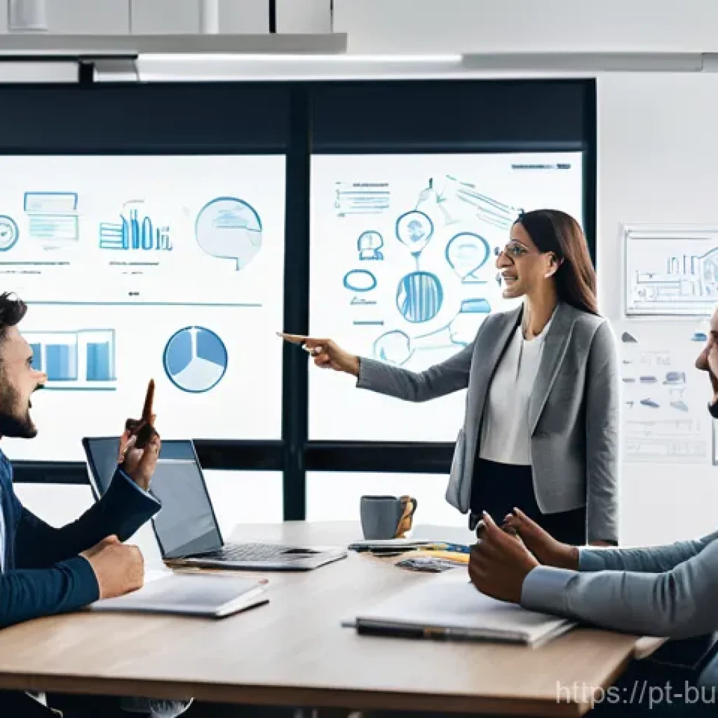 인 미디어 비즈니스의 팀 내 협업 문화 구축 - **Prompt 1: Transparent Communication in a Dynamic Media Environment**
    "A vibrant, eye-level wid...