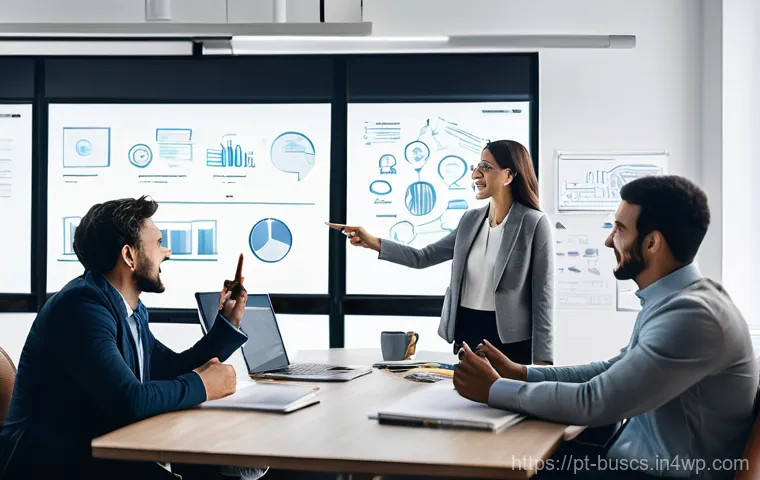 인 미디어 비즈니스의 팀 내 협업 문화 구축 - **Prompt 1: Transparent Communication in a Dynamic Media Environment**
    "A vibrant, eye-level wid...