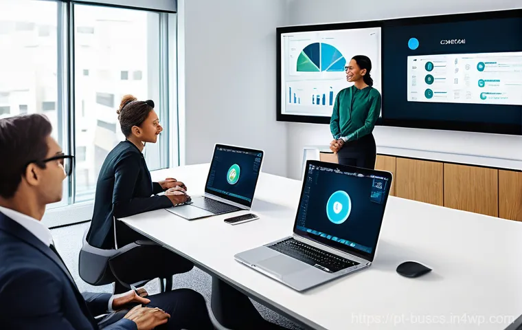 인 미디어 비즈니스의 팀 내 협업 문화 구축 - **Prompt 1: Transparent Communication in a Dynamic Media Environment**
    "A vibrant, eye-level wid...