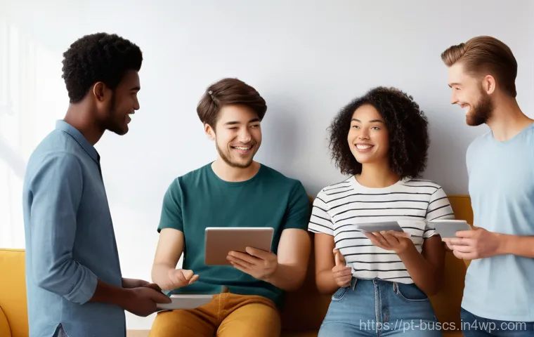 인 미디어 비즈니스에서의 피드백 루프 구축 - "A warm and inviting scene depicting a diverse group of adults and teenagers, spanning various ethni...