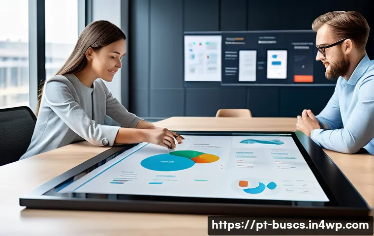 인 미디어 비즈니스에서의 사용자 경험 개선 - A modern digital workspace scene illustrating user-centered design principles: a diverse group of pr...