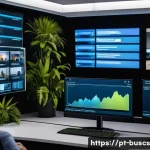 인 미디어 비즈니스의 지속 가능성 확보 방안 - A modern digital newsroom scene in São Paulo, Brazil, showcasing diverse journalists working collabo...