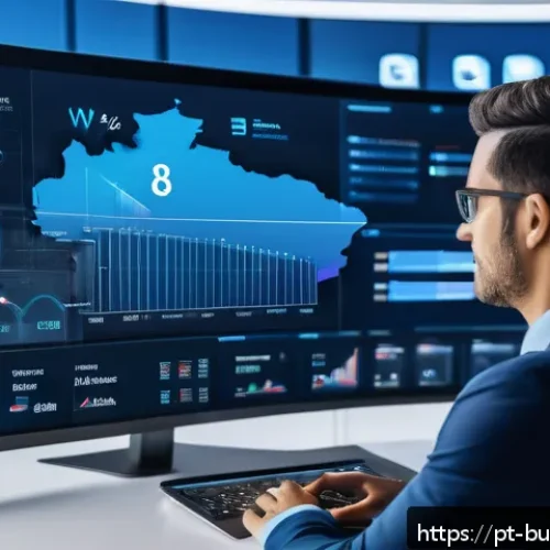 인 미디어 비즈니스에서의 데이터 분석 활용법 - A modern digital marketing control room with large interactive screens displaying real-time data ana...