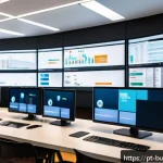 인 미디어 비즈니스의 유연한 운영 체계 - A vibrant modern media office scene showing a diverse multidisciplinary team of journalists, designe...