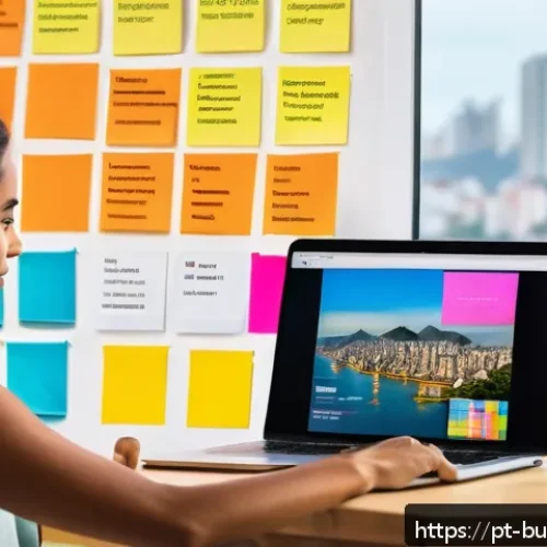 Home 17 인 미디어 비즈니스의 콘텐츠 계획 수립 - A vibrant and modern social media dashboard scene showcasing interactive content creation for a Braz...